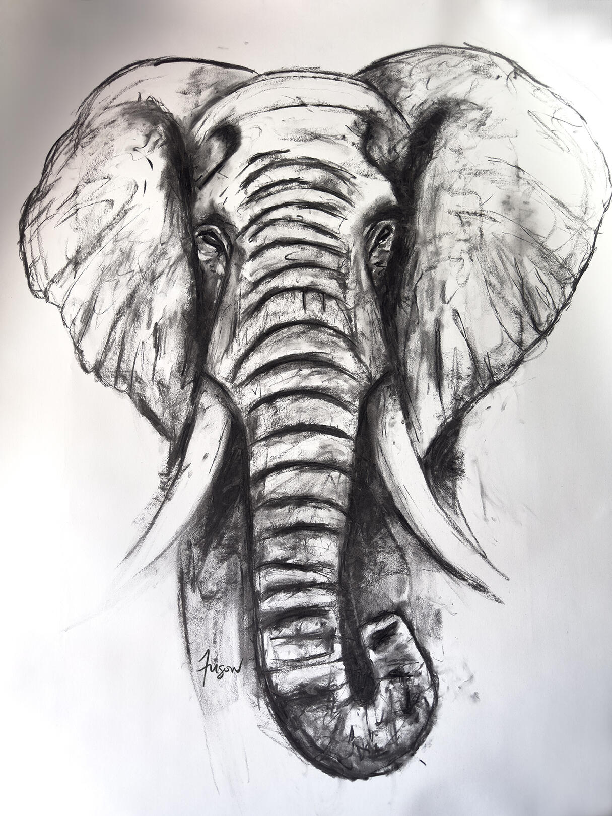 Ellie - Charcoal - 4'x5.5' - unframed